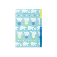 MIDORI 3 Pockets Clear Folder  Polar Bear / แฟ้ม 3 ช่อง ขนาด A6 ลายน้องหมีขั้วโลก แบรนด์ MIDORI จากประเทศญี่ปุ่น (D35301006)