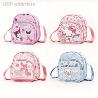 ✌Sanrio Melody Jardim De Infância Mochila Cinnamoroll Kuromi Couro Pochacco Olá Bolsa Ombro