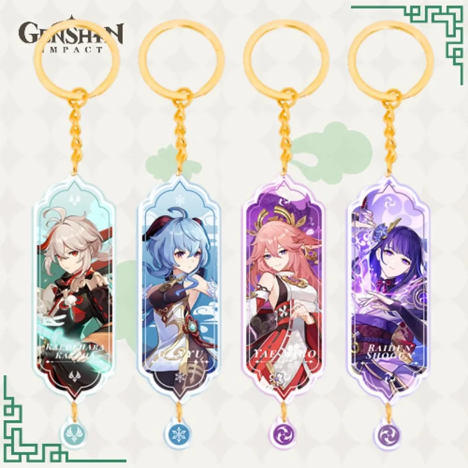 Genshin Impact Game Keychain para mulheres, personagem de folha