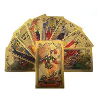 Paper Manual Luxury Gold Foil Tarot Brand Bronzing PVC Waterproof Wear-resistant Board Game Card Divination Oracle Card Language