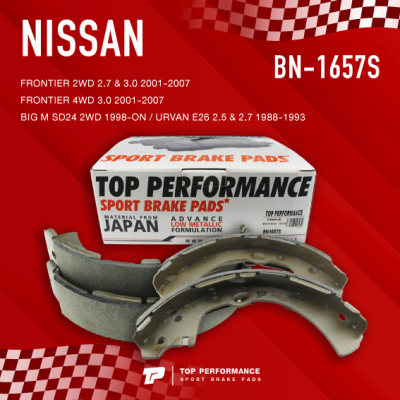 ก้ามเบรค หลัง NISSAN FRONTIER / BIG M SD24 / URVAN E26 - TOP PERFORMANCE JAPAN - BN 1657S - ผ้าเบรค ฟรอนเทียร์