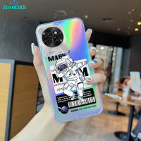 ZeroQiQi เคสเคสโทรศัพท์ Hp Itel S23การ์ตูนนาซ่าอวกาศนักบินอวกาศเคสโทรศัพท์โทรศัพท์สลายเลเซอร์สีรุ้งโปร่งใสบางเฉียบ TPU นุ่มเป็นพิเศษขอบเคสกันกระแทกมีสีสันในตัวเคสบัตรเลเซอร์