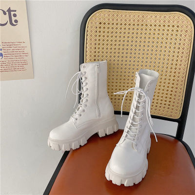 [พร้อมส่งจากไทย] Velvet Martin boots รองเท้าบูทข้อยาว ซิปข้าง พื้นสูง 5 ซม.