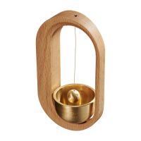 [MEESS] Creative Windchimes Solid Wood Brass Wind Bell Vintage Magnetic Doorbell For Refrigerator Door Gift Home Restaurant Decor - Doorbell Set -