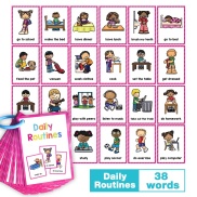 Daily Routines English Flashcards for Kids Baby Learn English Word