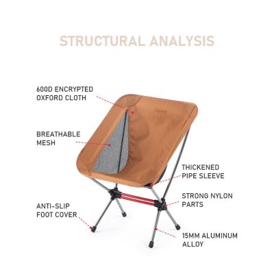 Naturehike YL08 Lightweight Portable Compact Folding Outdoor Moon Chair Camping Fishing Picnic Beach Chair NH20JJ027