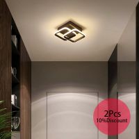 ZZOOI Modern LED ceiling lights for Hallway Balcony Corridor Bedroom Acrylic LED ceiling lamp Black or White indoor lighting