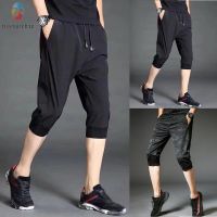 【TRSBX】Shorts Trousers Summer XL TO 4XL Solid Color Sports Fitness 3/4 Length