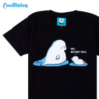 #Coollision น้องอุ๋งงงๆ เสื้อยืดสกรีนลาย แมวน้ำแม่ลูก เสื้อสกรีน เสื้อลายสัตว์ unisex