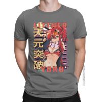 Men T-Shirt Yoko Littner Gurren Lagann Anime Funny Pure Cotton Tee Shirt Classic Short Sleeve T Shirts O Neck Clothing Plus Size