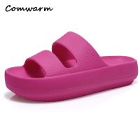 HOT★Comwarm รองเท้าใส่ในบ้านกันลื่นสำหรับผู้หญิง, รองเท้าแตะฤดูร้อนแฟชั่นพื้นรองเท้าสำหรับผู้หญิงรองเท้าเดินชายหาดกลางแจ้ง