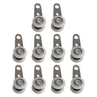 ✷✥ 10PCS 45x19mm Metal Bearing Pulley Block with Two Plastic Wheel for Wardrobe Cupboard Window Cabinet Sliding Doors