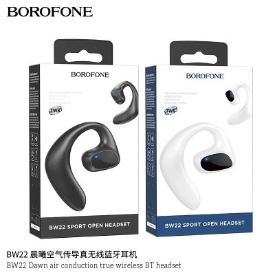 BOROFONE BW22 TWS Air Conduction True Wireless Bluetooth Headset หูฟังไร้สาย BT5.3หูฟังกีฬาพร้อมไมโครโฟนพร้อมกล่องชาร์จเปิดฝาครอบและเชื่อมต่อสำหรับ iPhone Oppo Vivo Xia