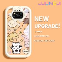 Jjlingji เคสสำหรับ Xiaomi POCO X3 Poco X3 NFC Poco Pro X3ธนูตุ๊กตาการ์ตูนน่ารักมอนสเตอร์ตัวน้อยเคสกันกระแทกแบบใสนิ่มเคสมือถือรวมกล้องฝาครอบป้องกันง่าย