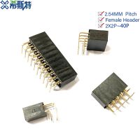 2.54mm R/A Double Row Female 2 40P PCB Board Right angle Pin Header socket Connector Pinheader 2x/4/6/10/20/40Pin For Arduino