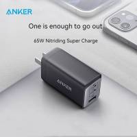 Anker เครื่องชาร์จ USB C 735 GaNPrime 65W PPS 3พอร์ตที่ชาร์จพับได้แบบติดผนังขนาดกะทัดรัดสำหรับ MacBook Pro/air iPad Pro iPhone 13 /Pro