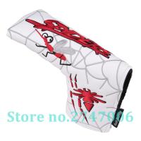 1pc White PU with Spider Embroidery Putter Cover Magnet Golf Club Blade Putter Head Cover