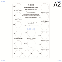 NIHAI อุปกรณ์วัดขนาดแหวนกระดาษ2ชิ้น ล็อตชุดเครื่องมือทำเครื่องประดับไม้บรรทัดแหวนเกจวัดนิ้วสำหรับชุดเครื่องมือทำเครื่องประดับแหวนแบบทำมือ