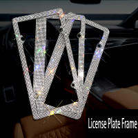 Crystal Diamond American USA Size License Plate Frame Handmade Sparkly Bling Colorful Rhinestone Stainless Steel Metal Frames