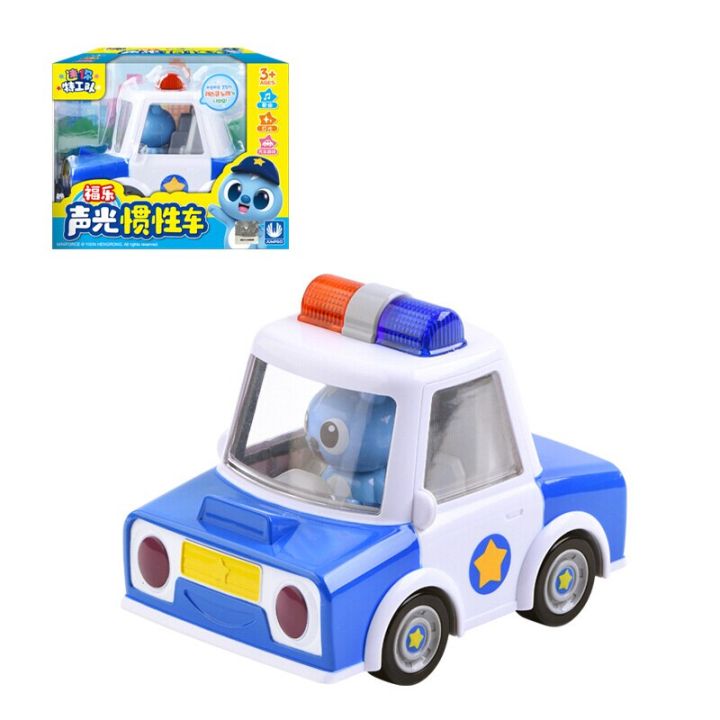 Classic Kawaii ABS Mini Force Car Cartoon Toys With Sound And Light Action  Figures Free Sliding Cars Toy For Kids Gift 