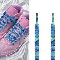 [Fashion goods060]BlueSmudge Laces Unisex Shoelace High120/140/160ซม. ผู้หญิงผู้ชาย Hand PaintedCasual บาสเกตบอลรองเท้า Laces