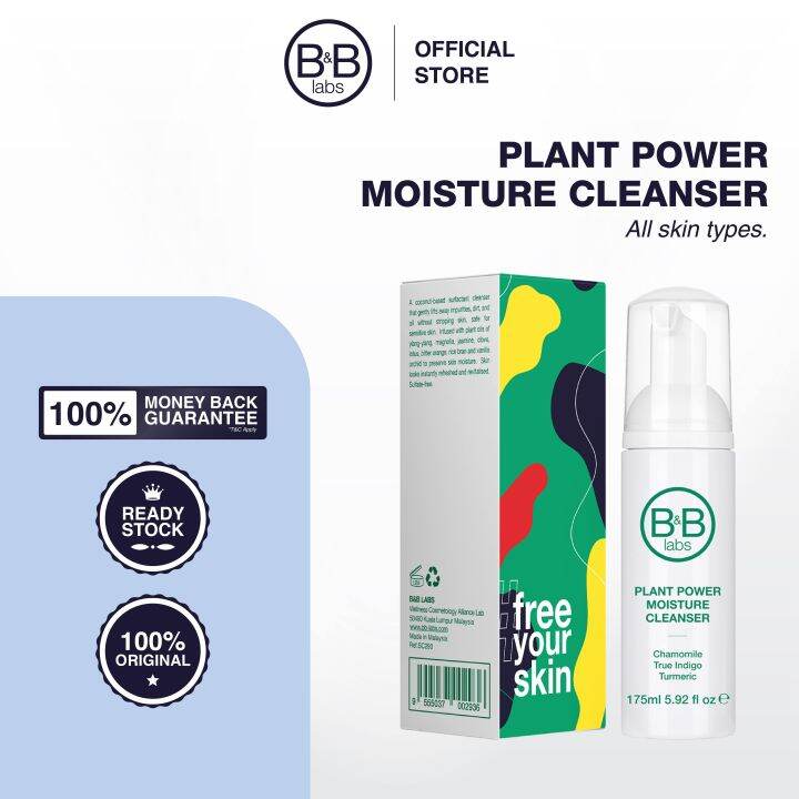 B&B Labs Plant Power Moisture Cleanser (gentle Hydrating Foam Cleanser ...