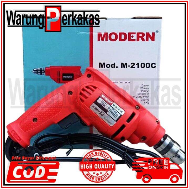 Modern Mesin Bor Mm M C Listrik Watt Merah Ready Electrik Drill Biru Ed Lazada