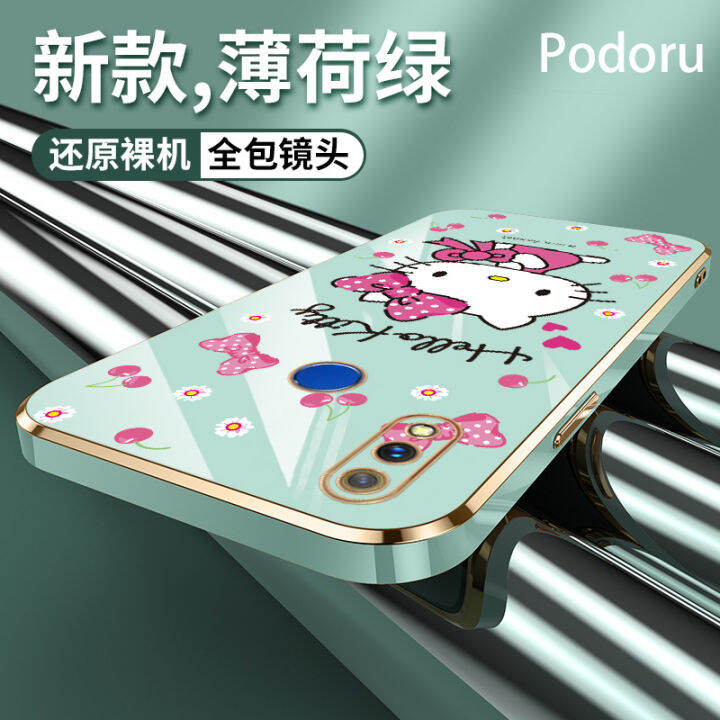 เคส-oppo-realme-3-pro-ชุบทองเรียบง่ายสุดหรูเคสโทรศัพท์-hello-kitty-เคสซิลิโคนแบบนิ่ม