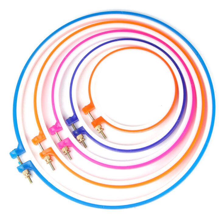 แหวนงานปักครอสติชวงกลมห่วงเย็บปักถักร้อยพลาสติก1ชิ้นอุปกรณ์เครื่องมือตัดเย็บ24-5ซม-1ชิ้น