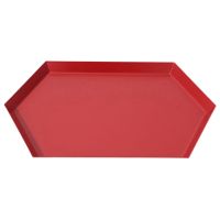 New Year Red Polygonal Fruit Plate Combination Storage Tray Nordic Geometric Rhombus Metal Hexagon Jewelry Tray