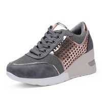 ◘  2021 Fashion Wedge Women  39;s Sneakers Fabric Shoes Leisure Female Thick Sport Big Size Vulcanized