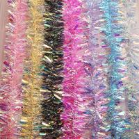 2m Gold Silver Wire Garland Tinsel Hanging Rattan Christmas Tree Ornament Decoration Xmas Wedding Birthday Party Colorful Ribbon