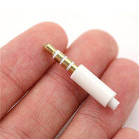 HVJ-4pcs/lot 3.5mm Stereo Headset Plug With Tail 4 Pole 3.5 Mm Audio Plug Jack Adaptor Connector For Iphone White