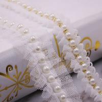 【hot】！ 1 Yard 2 Mesh Trim Crease Fabric Collar Sewing Garment Headdress Materials 2/3cm Width