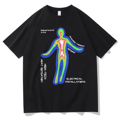 Skeleton Thermal Imaging Graphic Print Tshirt Mens Hop Tee Cotton T Shirt Black Gildan Spot 100% Cotton