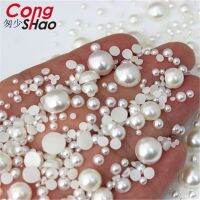 Flatback Half Round Pearl Craft ABS Imitation Pearl Acrylic Rhinestones Scrapbook Beads 3D Non HotFix Nail Art Decoration WC134