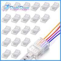 PETIRUN 10Pcs โปร่งใส สำหรับติดตามแสง อะแดปเตอร์ LED กันน้ำครับ ลวดเชื่อมต่ออย่างรวดเร็ว ตัวเชื่อมต่อแถบ ไฟ LED RGB ขยาย LED