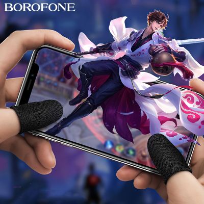 ﹍✹ BOROFONE Mobile Game nakładki na palce rękawiczki do ekranu dotykowego odporne na pot antypoślizgowe rękawy z kciukiem do kontrolera pomagają artefakt