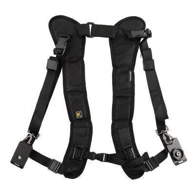 สายสะพายไหล่กล้องคู่คู่ Quick Rapid Sling Camera Belt Adjustment For Canon 2 Cameras Digital DSLR Strap