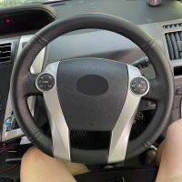 ✺☜❈ Braids on Steering Wheel For Toyota Prius 30 XW30 2009-2015 Prius C US 2012-2017 Car Steering Wheel Hand-stitched Leather Cover