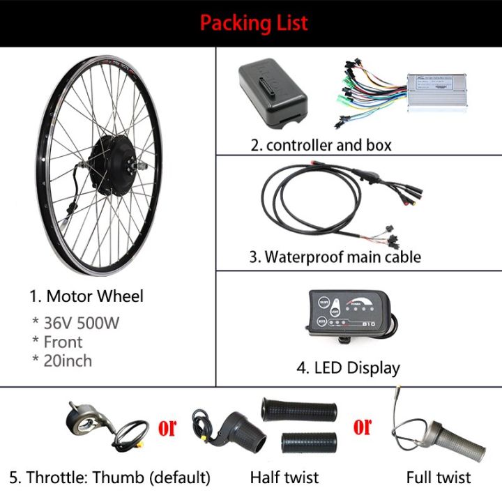E Bike Conversion Kit Electric Bike Motor Wheel Kit 36V 250W 500W 26 27.5  29