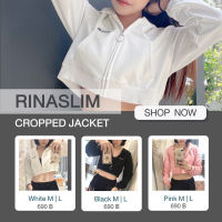 RINASLIM เสื้อแจ็คเก็ตครอป แขนยาว เสื้อฮู้ด jacket hood croptop