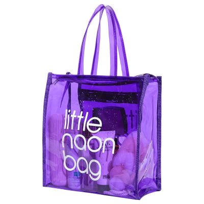 1 Pc Fashion Women Summer Beach Bag Large Capacity PVC Clear Waterproof Makeup Bag Handbags Transparent Shopping Shoulder Bag
