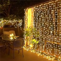 6x 3/9X3M Natal Garland LED Tirai Es Lampu Peri String Cahaya Dalam Luar Ruangan Pernikahan Pencahayaan Rumah Pesta Dekorasi Taman