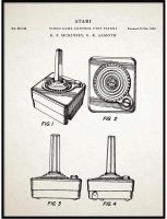 ศิลปะสิทธิบัตร,Atari 2600จอยควบคุมเกมสิทธิบัตรศิลปะบนผนังการพิมพ์ผ้าใบพิมพ์ลาย,พิมพ์สิทธิบัตร,ศิลปะพิมพ์เขียว,พิมพ์สิทธิบัตรเย็น,QP3 Q03910กรอบภายใน (การปรับแต่งรวมถึงผ้าใบวาดภาพและกรอบ)