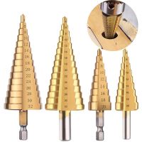 4 12 4 20 4 32 HSS Titanium Coated Step Drill Bit Drilling Power Tools Metal High Speed Steel Wood Hole Cutter Cone Drill