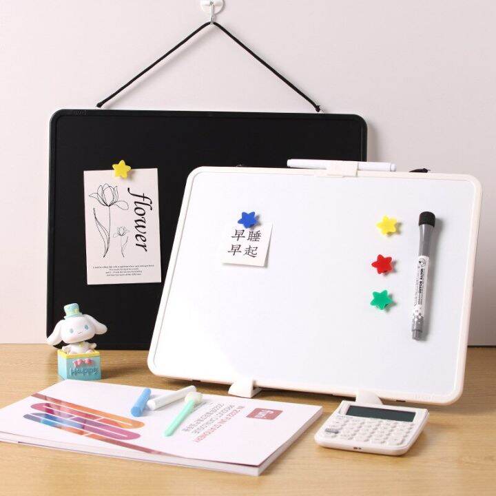 magnetic-double-sided-whiteboard-for-childrens-home-teaching-erasable-hanging-black-and-white-dual-purpose-small-blackboard