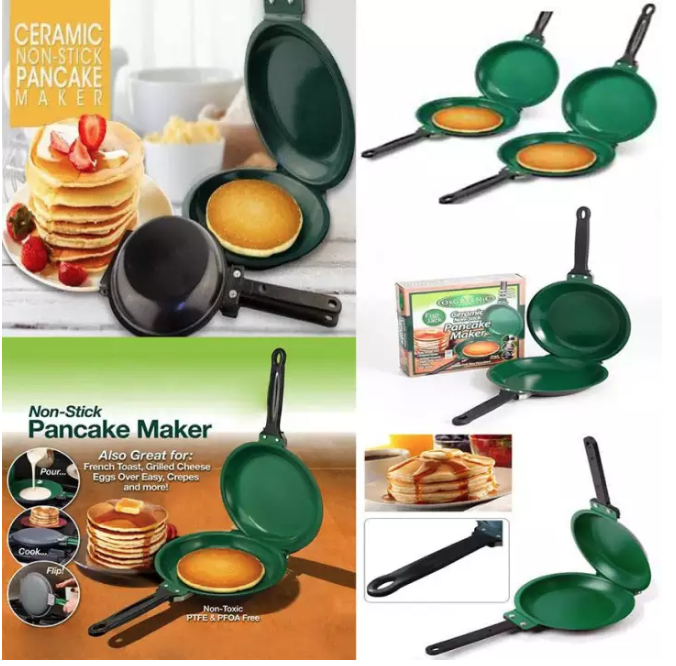 DIY Non-Stick Flip Pan, Double Sided Pancake Maker Omelette Pan