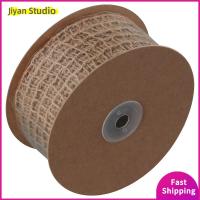 JIYAN2866 1 Rolls ปอกระเจา ผ้ากระสอบตาข่าย 2นิ้วค่ะ 10หลา ริบบิ้นตาข่ายผ้ากระสอบ ทอแบบเปิด เรียบง่ายแบบชนบท สายริบบิ้น พวงหรีดสำหรับเด็ก