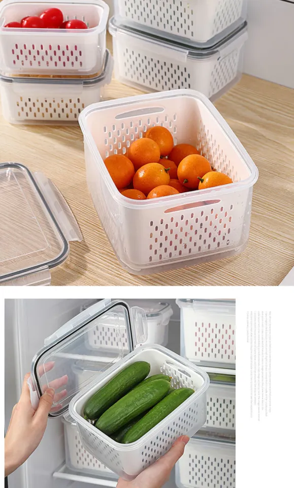 1pc Fresh Produce Vegetable Fruit Storage Containers , BPA-free Fridge  Storage Container, Fridge Organizers, Used In Storing Fruits Vegetables  Meat Fresh Fish